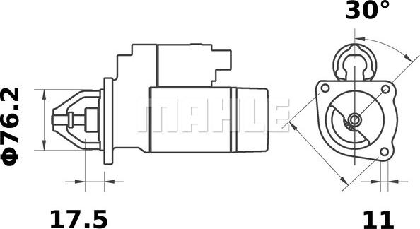 MAHLE MS 284 - Стартер vvparts.bg