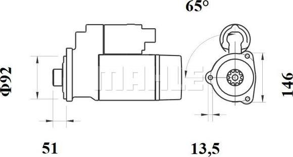 MAHLE MS 758 - Стартер vvparts.bg