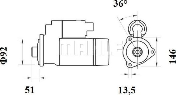 MAHLE MS 783 - Стартер vvparts.bg