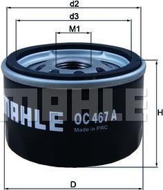 MAHLE OC 467 A - Маслен филтър vvparts.bg