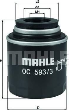 MAHLE OC 593/3 - Маслен филтър vvparts.bg