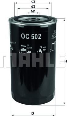 MAHLE OC 502 - Маслен филтър vvparts.bg