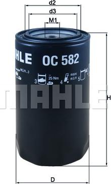 MAHLE OC 582 - Маслен филтър vvparts.bg