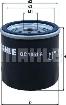 MAHLE OC 1051 A - Маслен филтър vvparts.bg