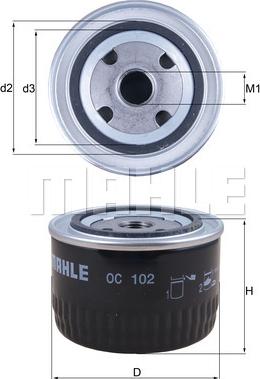 MAHLE OC 102 - Маслен филтър vvparts.bg