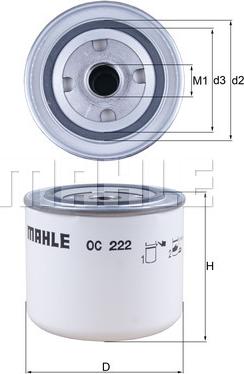 MAHLE OC 222 - Маслен филтър vvparts.bg