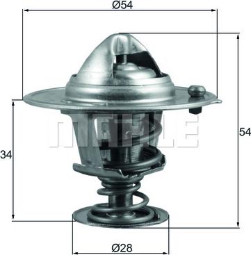 MAHLE TX 206 88D - Термостат, охладителна течност vvparts.bg