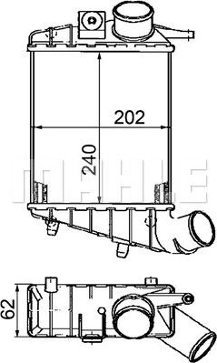 MAHLE CI 195 000P - Интеркулер (охладител за въздуха на турбината) vvparts.bg