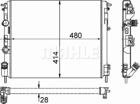 MAHLE CR 603 000S - Радиатор, охлаждане на двигателя vvparts.bg