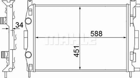 MAHLE CR 1509 000P - Радиатор, охлаждане на двигателя vvparts.bg