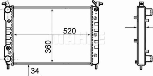 MAHLE CR 1192 000S - Радиатор, охлаждане на двигателя vvparts.bg