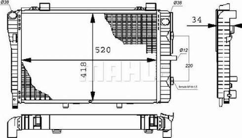 MAHLE CR 252 000P - Радиатор, охлаждане на двигателя vvparts.bg