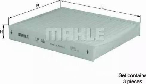 MAHLE LA 86/S - Филтър купе (поленов филтър) vvparts.bg