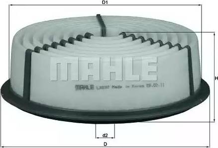 MAHLE LX 837 - Въздушен филтър vvparts.bg