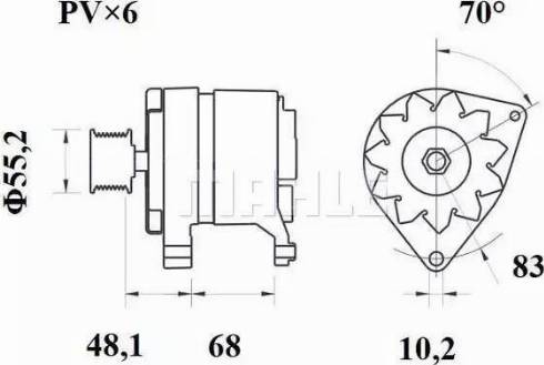 MAHLE MG 411 - Генератор vvparts.bg