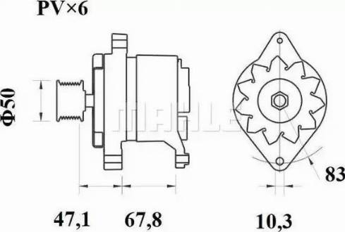 MAHLE MG 529 - Генератор vvparts.bg