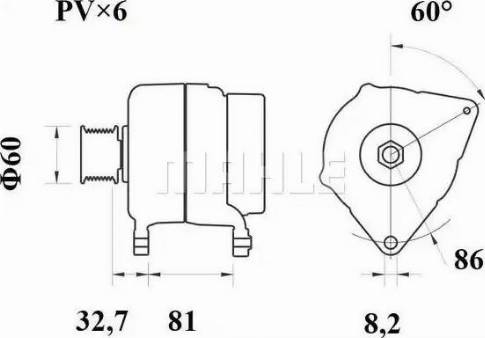 MAHLE MG 105 - Генератор vvparts.bg