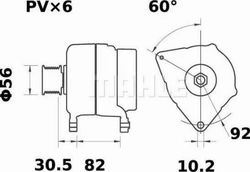 MAHLE MG 34 - Генератор vvparts.bg