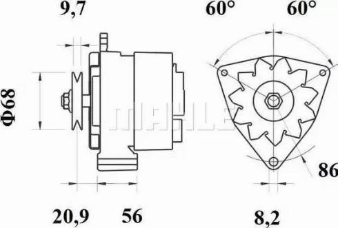 MAHLE MG 386 - Генератор vvparts.bg