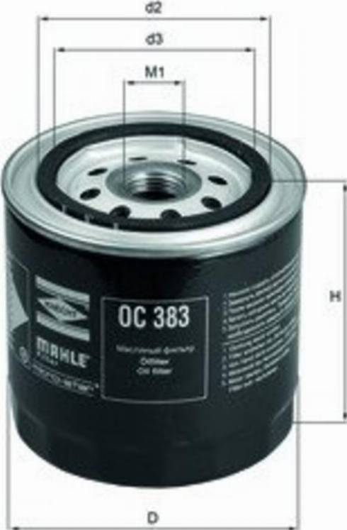 MAHLE OC 383 A - Маслен филтър vvparts.bg