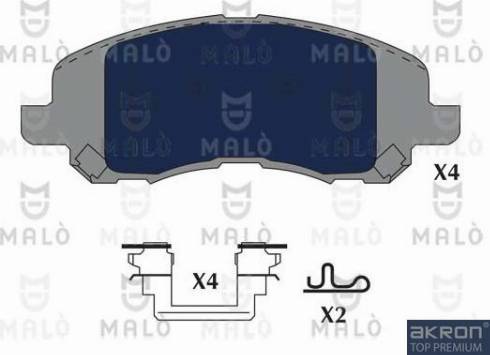 AKRON-MALÒ 1051224 - Комплект спирачно феродо, дискови спирачки vvparts.bg