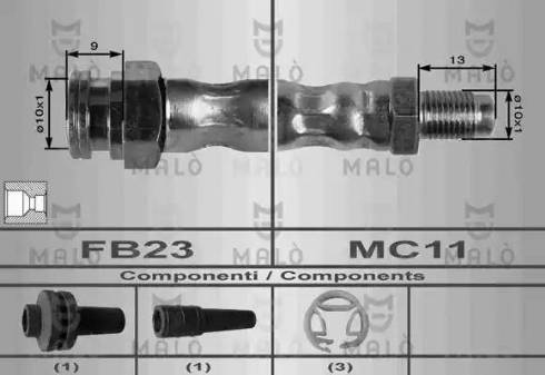 AKRON-MALÒ 8447 - Спирачен маркуч vvparts.bg