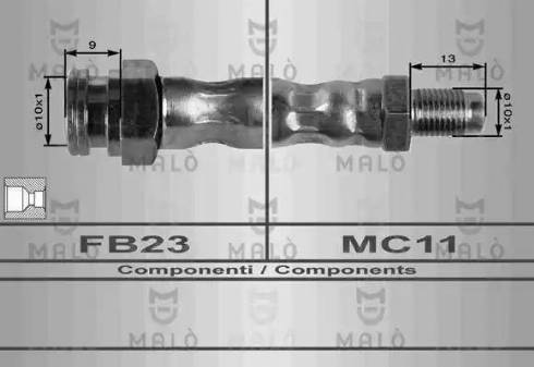 AKRON-MALÒ 8382 - Спирачен маркуч vvparts.bg