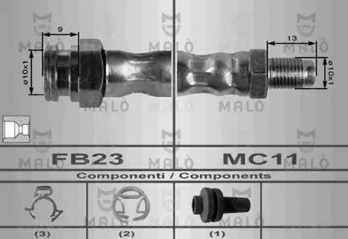 AKRON-MALÒ 8436 - Спирачен маркуч vvparts.bg