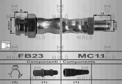 AKRON-MALÒ 8430 - Спирачен маркуч vvparts.bg