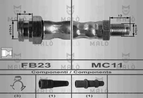 AKRON-MALÒ 8431 - Спирачен маркуч vvparts.bg