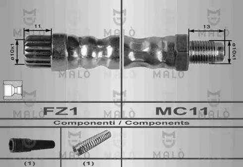 AKRON-MALÒ 80202 - Спирачен маркуч vvparts.bg