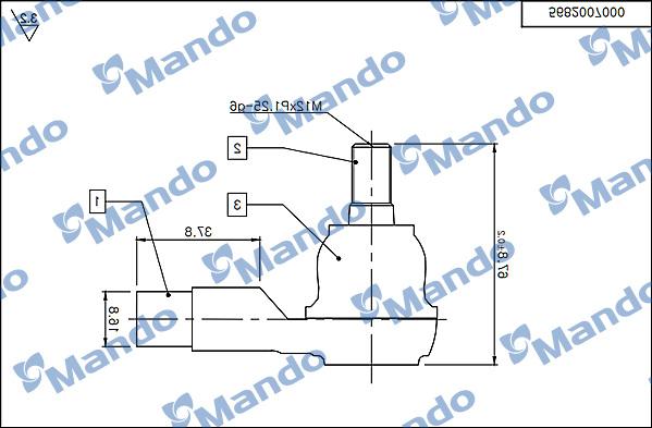 Mando DSA020509 - Накрайник на напречна кормилна щанга vvparts.bg