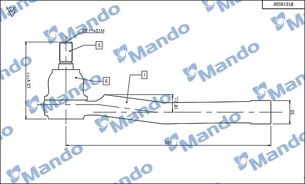 Mando DSA020621 - Накрайник на напречна кормилна щанга vvparts.bg