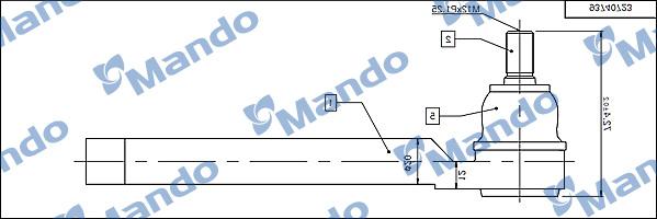 Mando DSA020622 - Накрайник на напречна кормилна щанга vvparts.bg