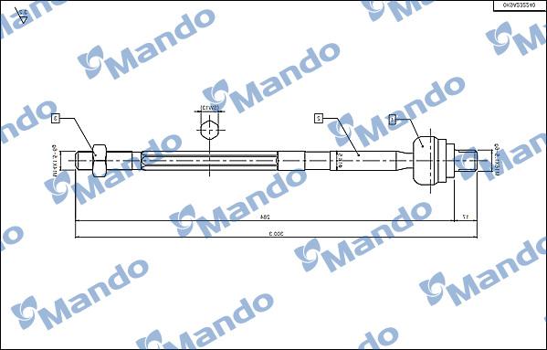 Mando DSA020277 - Аксиален шарнирен накрайник, напречна кормилна щанга vvparts.bg