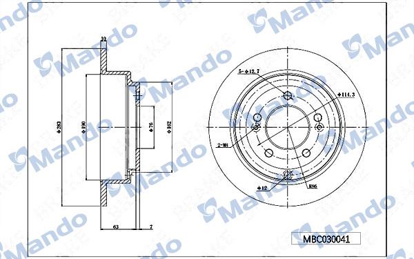 Mando MBC030041 - Спирачен диск vvparts.bg