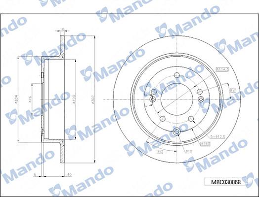 Mando MBC030068 - Спирачен диск vvparts.bg
