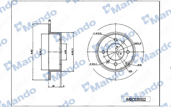 Mando MBC030012 - Спирачен диск vvparts.bg