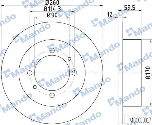 Mando MBC030017 - Спирачен диск vvparts.bg