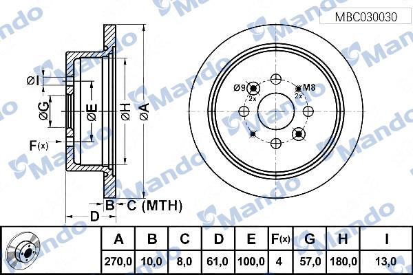 Mando MBC030030 - Спирачен диск vvparts.bg