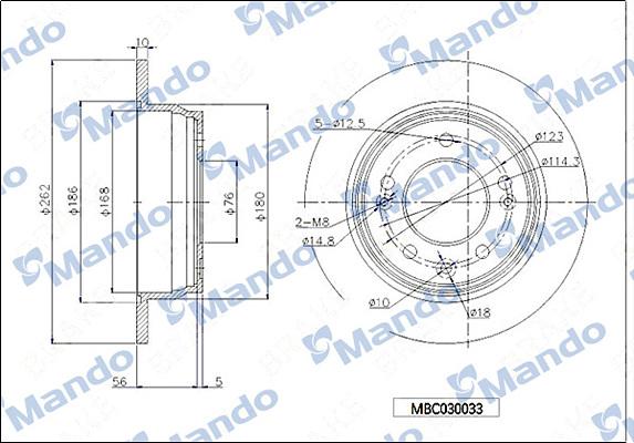 Mando MBC030033 - Спирачен диск vvparts.bg