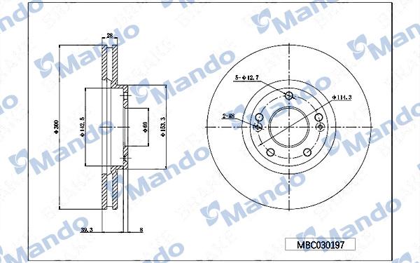 Mando MBC030197 - Спирачен диск vvparts.bg