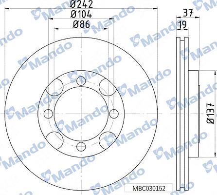 Mando MBC030152 - Спирачен диск vvparts.bg