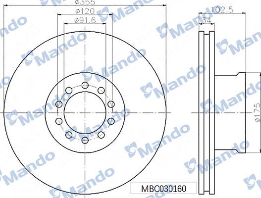 Mando MBC030160 - Спирачен диск vvparts.bg