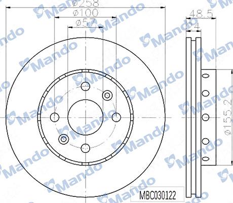 Mando MBC030122 - Спирачен диск vvparts.bg