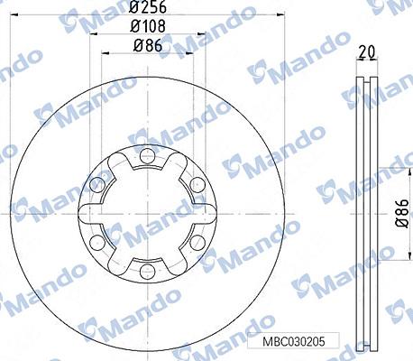 Mando MBC030205 - Спирачен диск vvparts.bg