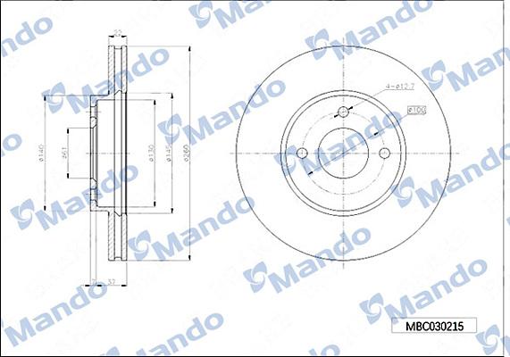 Mando MBC030215 - Спирачен диск vvparts.bg