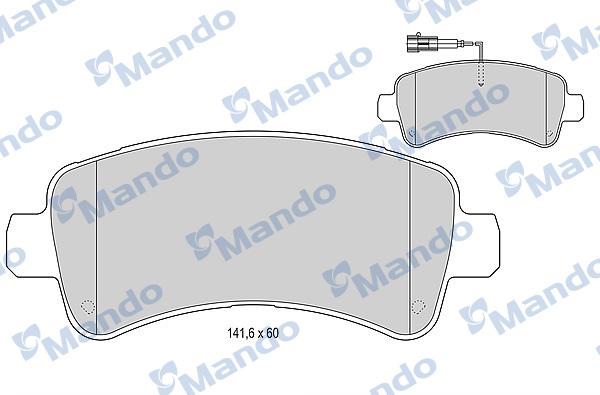 Mando MBF015954 - Комплект спирачно феродо, дискови спирачки vvparts.bg