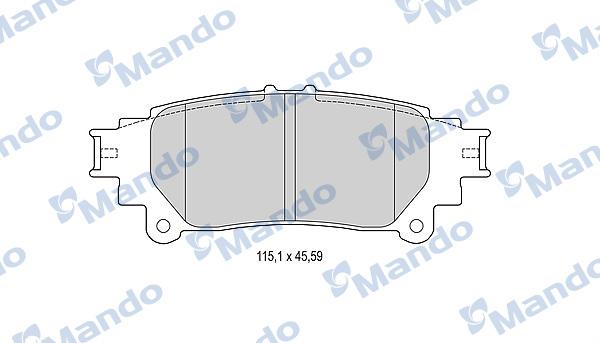 Mando MBF015981 - Комплект спирачно феродо, дискови спирачки vvparts.bg