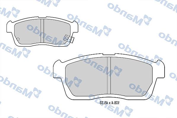 Mando MBF015491 - Комплект спирачно феродо, дискови спирачки vvparts.bg